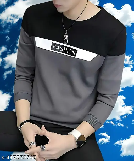 Stay Ahead Of The Fashion Game With The Full Sleeve Printed Round Neck T-Shirt for men